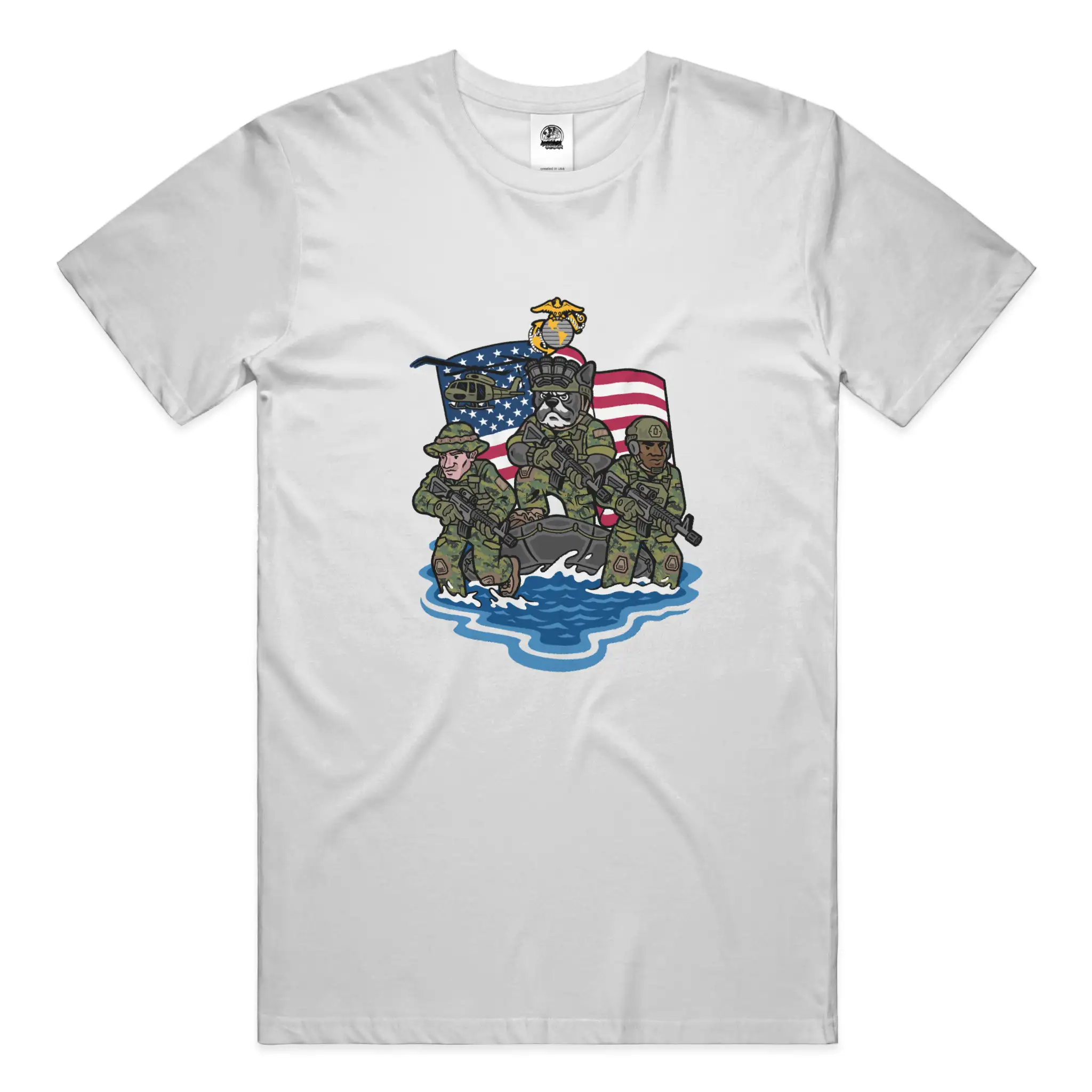 Marine Corps French Bulldog Soft Cotton Graphic Tee