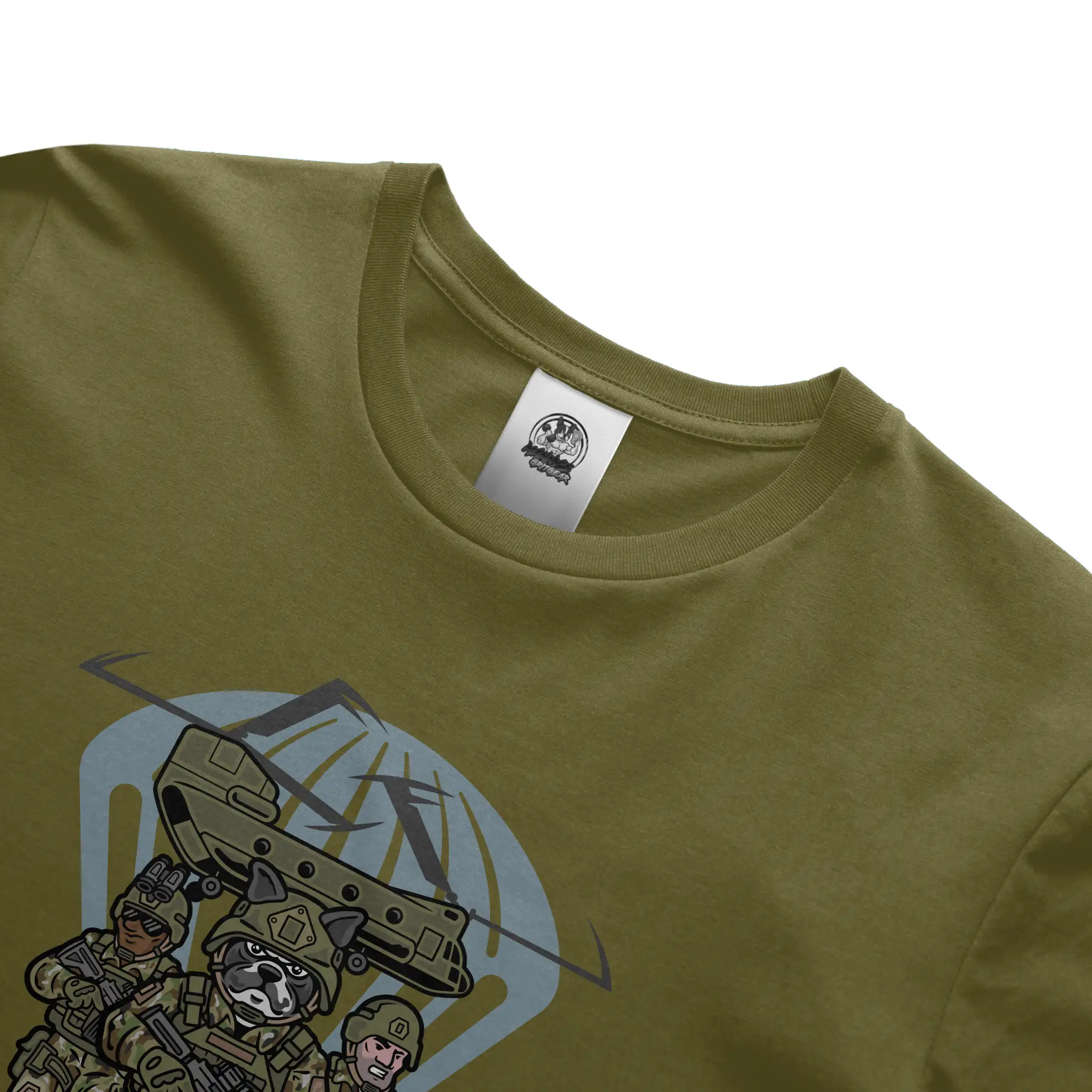 Army French Bulldog soft cotton graphic tee