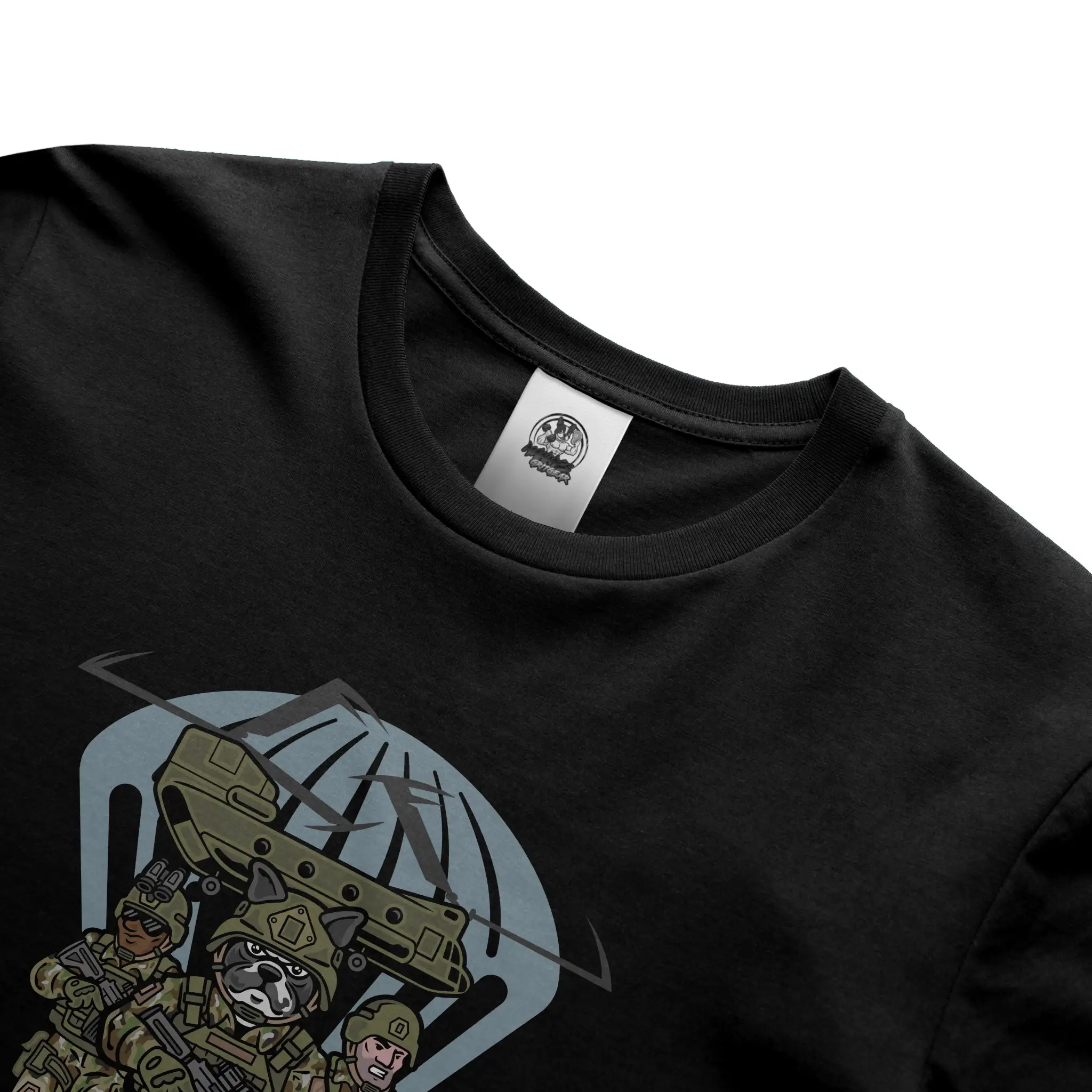 Army French Bulldog soft cotton graphic tee