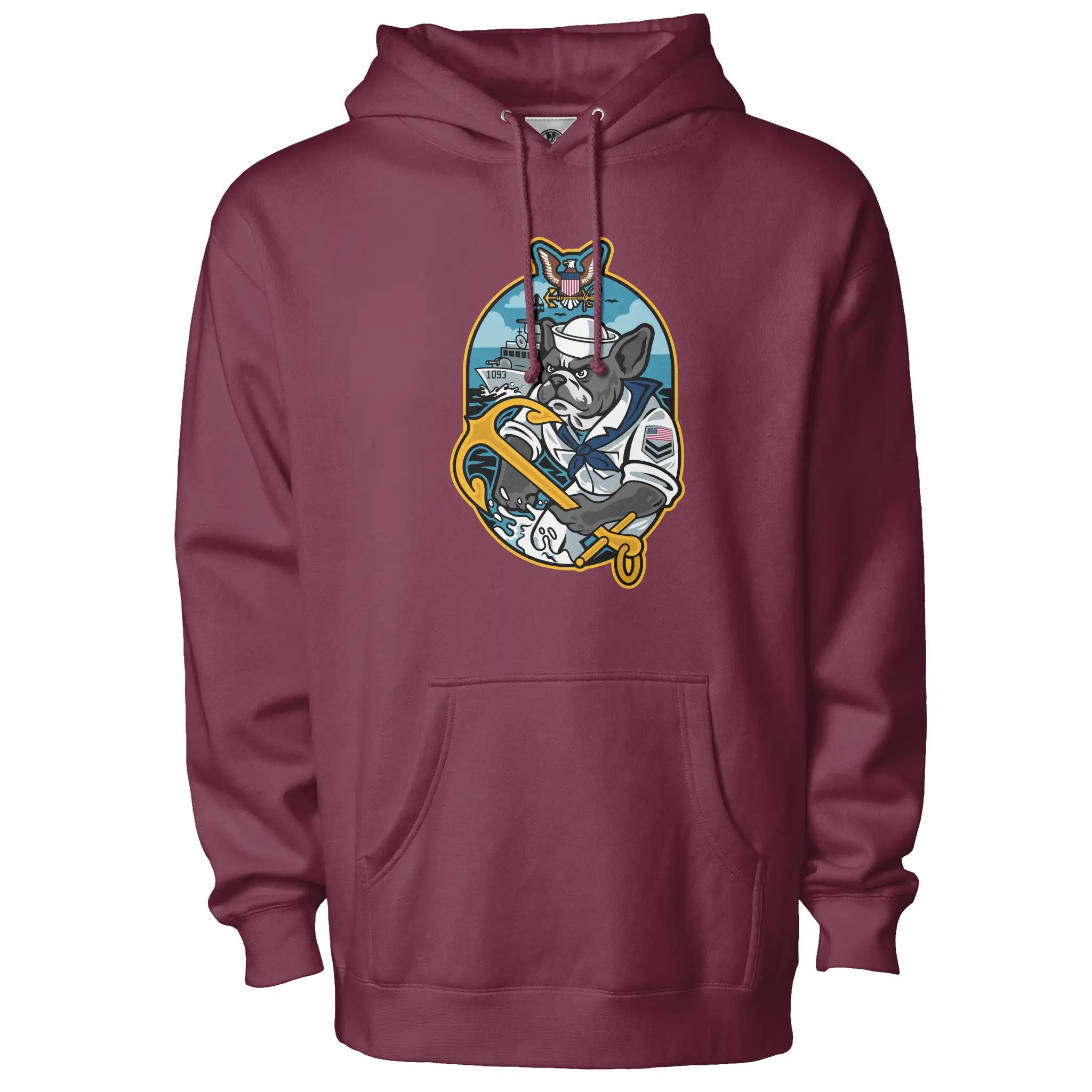 US Navy Frenchie Premium Fleece Pullover Hoodie