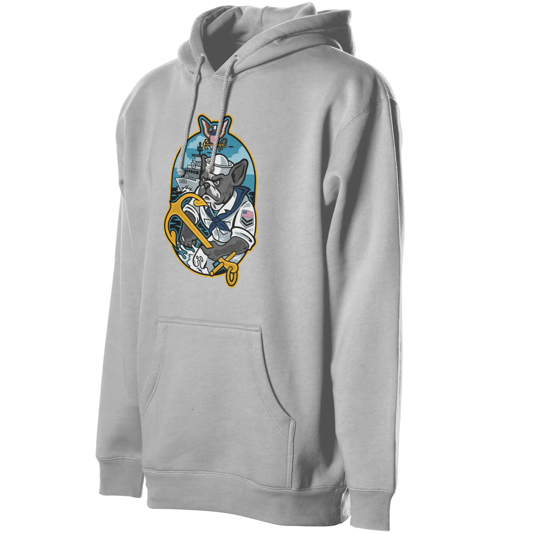US Navy Frenchie Premium Fleece Pullover Hoodie