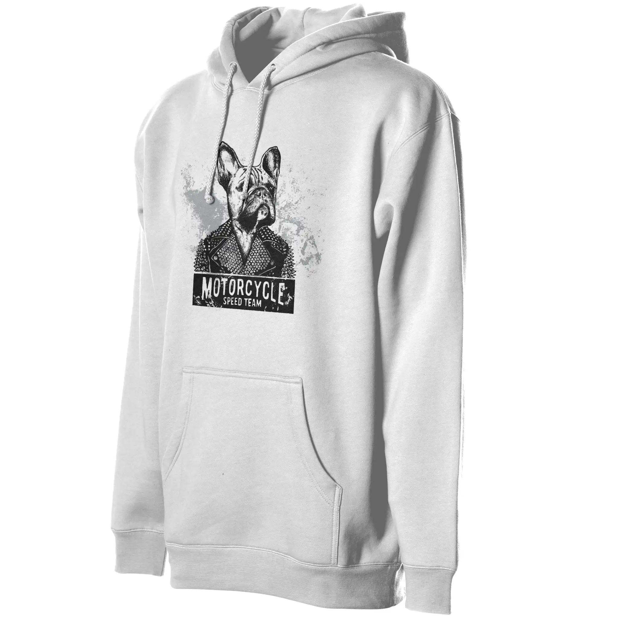 Motorcycle Frenchie Fleece Pullover Hoodie