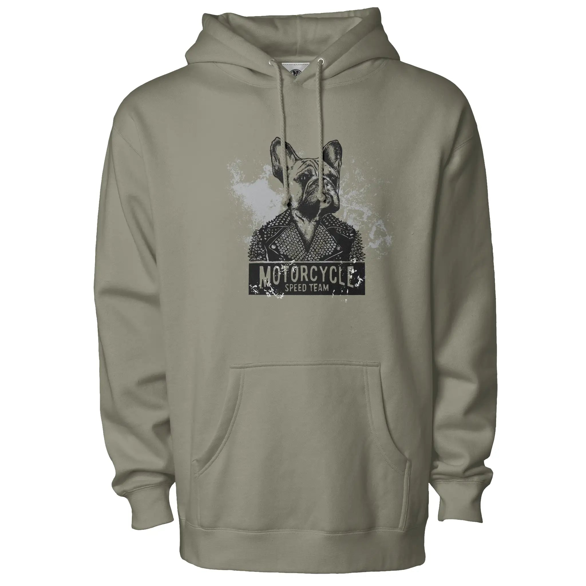 Motorcycle Frenchie Fleece Pullover Hoodie