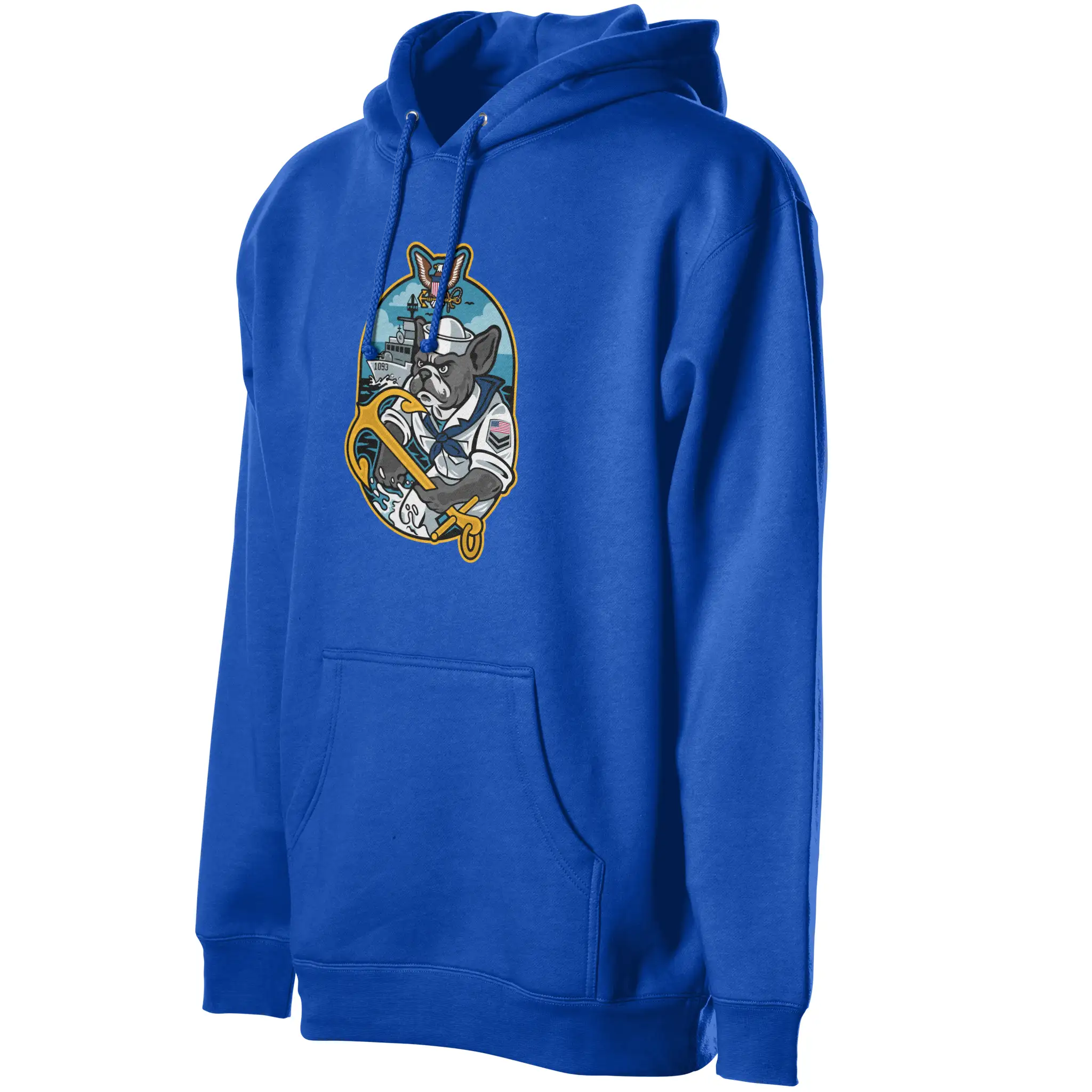 US Navy Frenchie Premium Fleece Pullover Hoodie