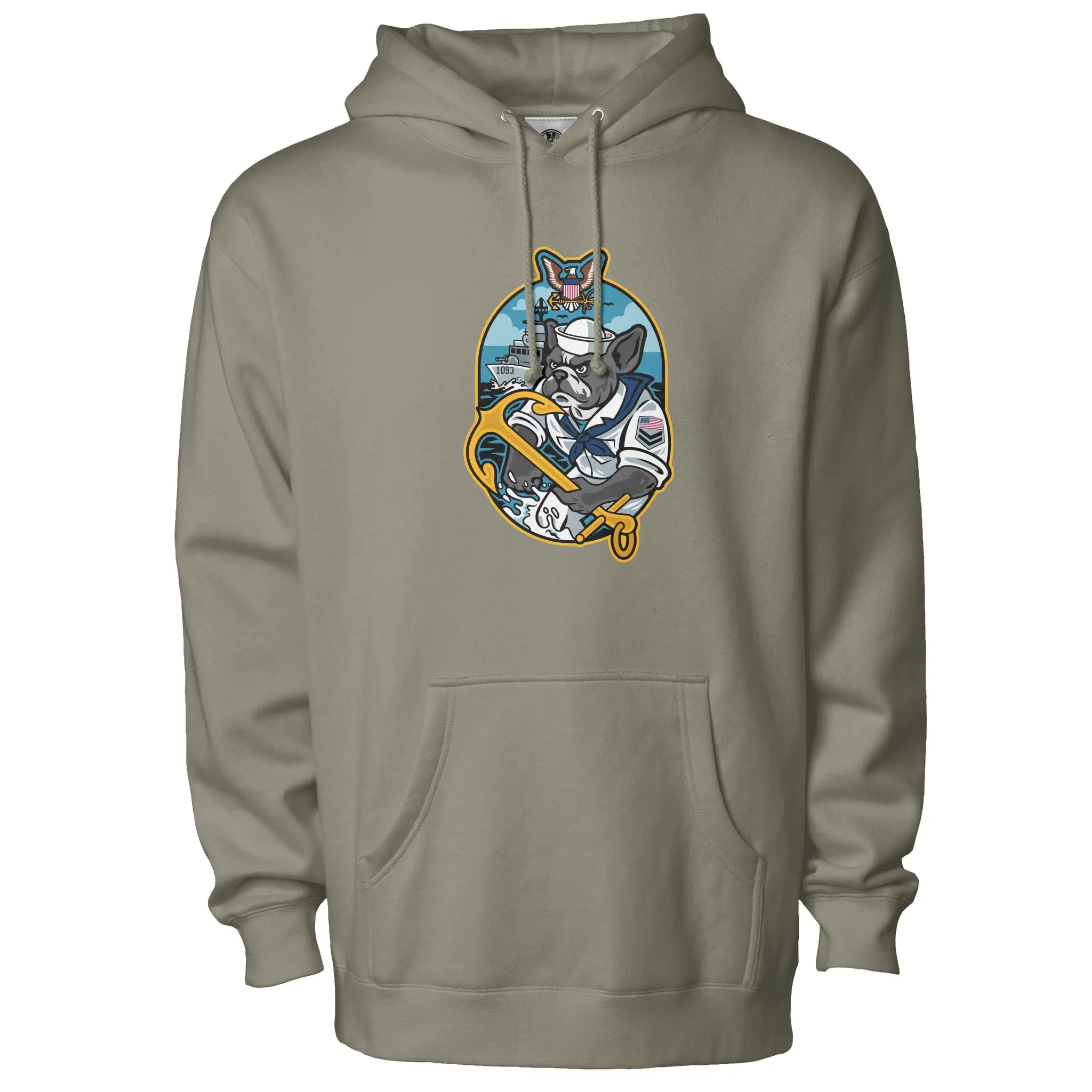 US Navy Frenchie Premium Fleece Pullover Hoodie