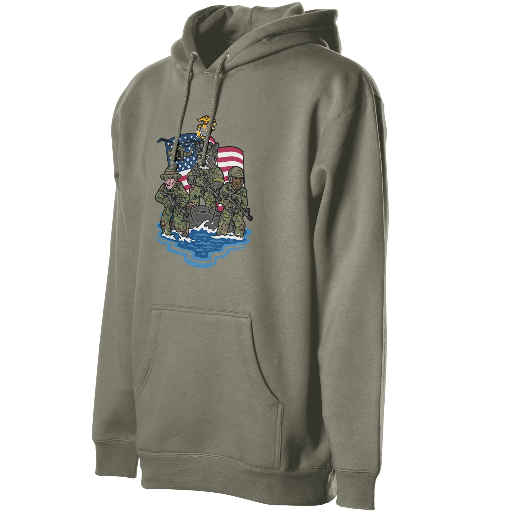 US Marine Corps Frenchie Premium Fleece Pullover Hoodie