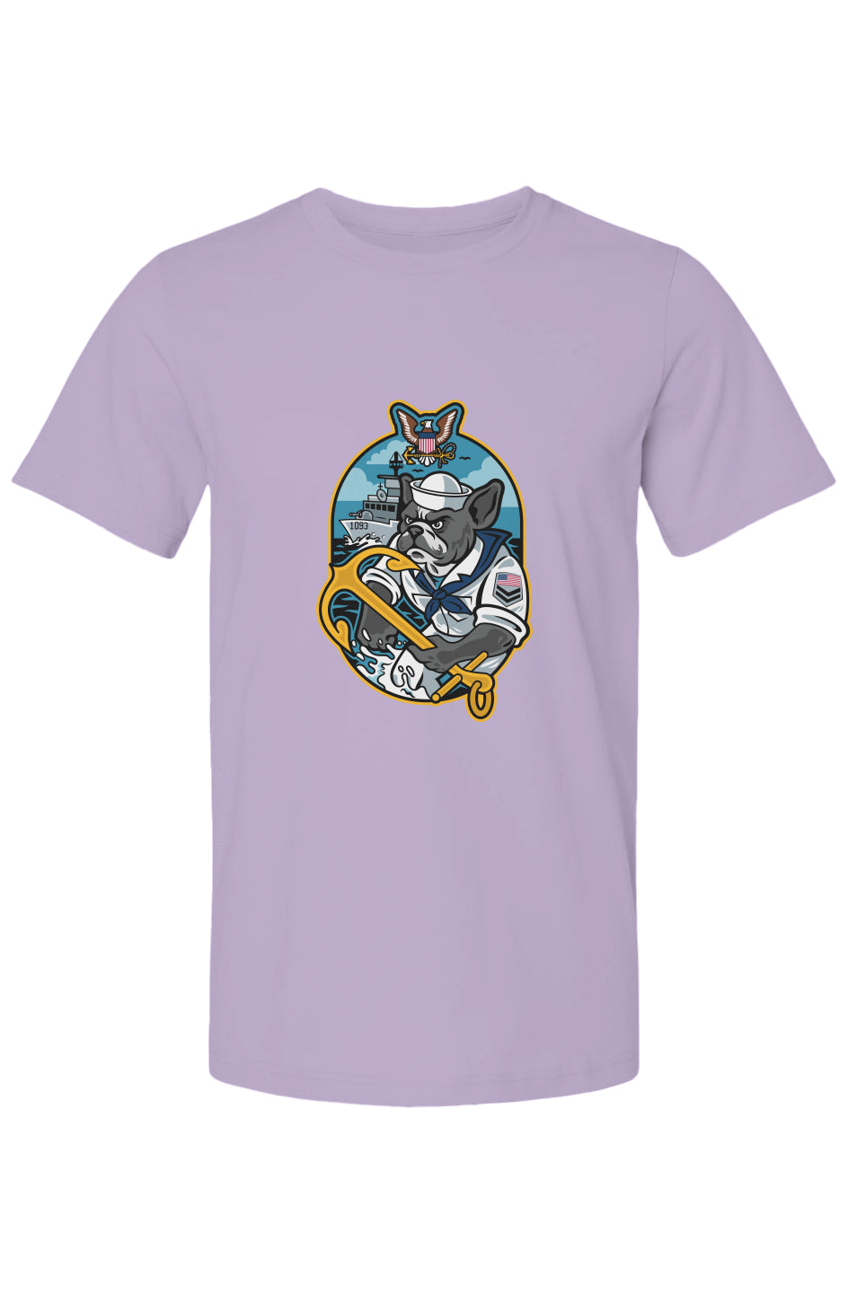Navy French Bulldog soft cotton graphic tee