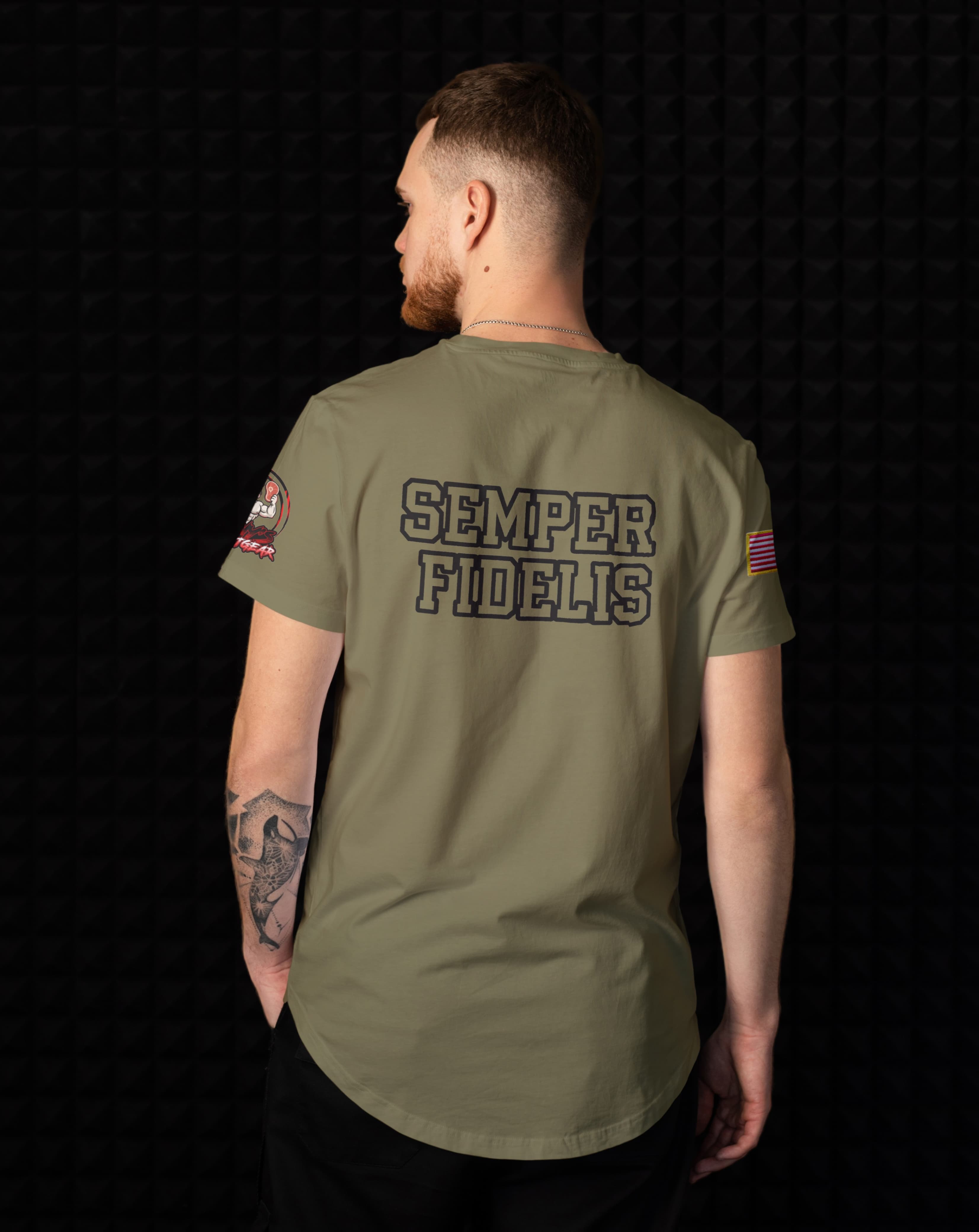 Marine Corps T-Shirt - Bulldog Marine Tee with American Flag | Premium Veteran Apparel